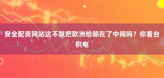 安全配资网站这不就把欧洲给晾在了中间吗？你看台积电
